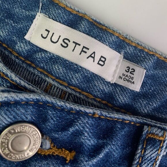 Jack High Rise Ankle Straight Leg Rhinestone Embellished Blue Jeans Size 32 - Picture 4 of 13